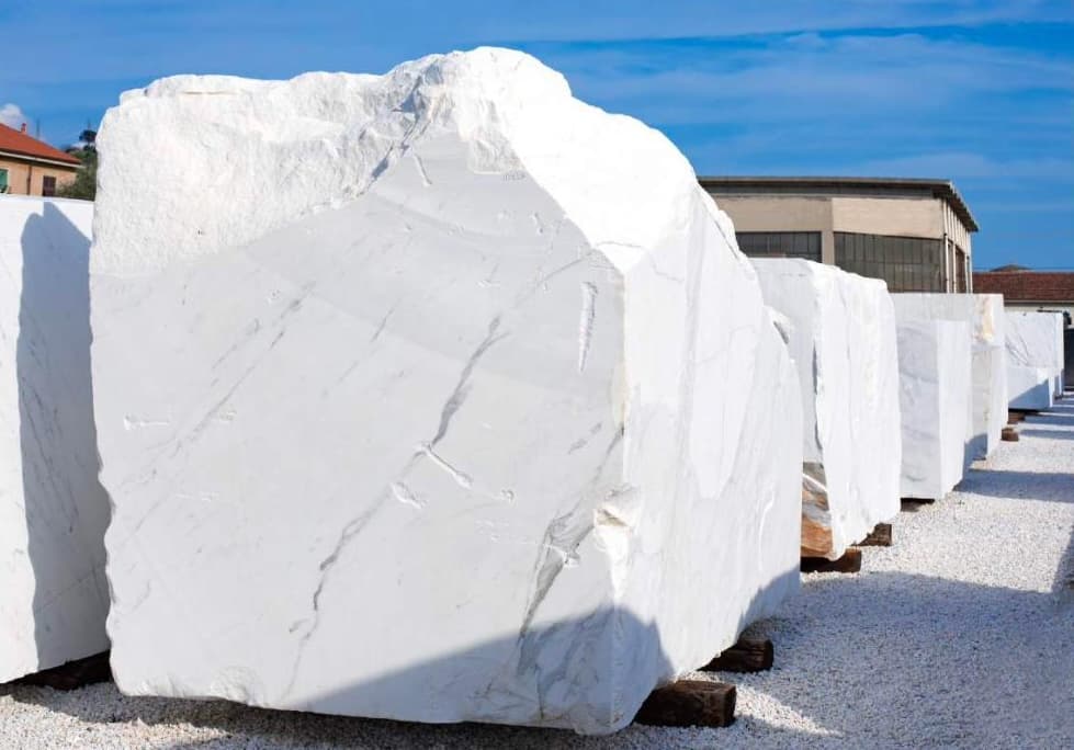 Marble blocks in storage